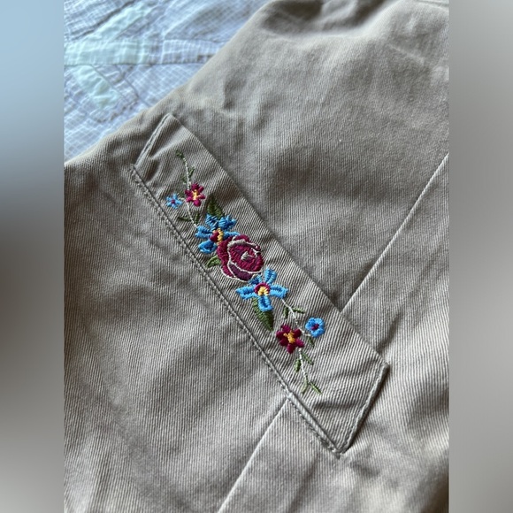 Vintage White Stag Brown Floral Embroidered Vest Cottagecore Boho Medium - Picture 6 of 8